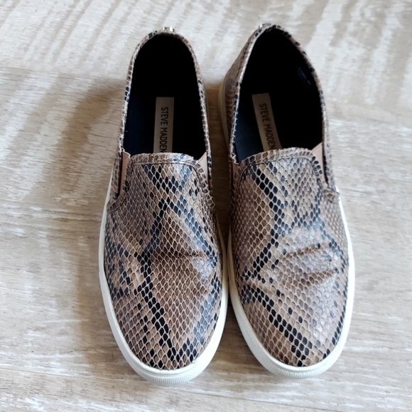 Steve Madden Symba Snakeskin Slip On Sneakers - Picture 3 of 11